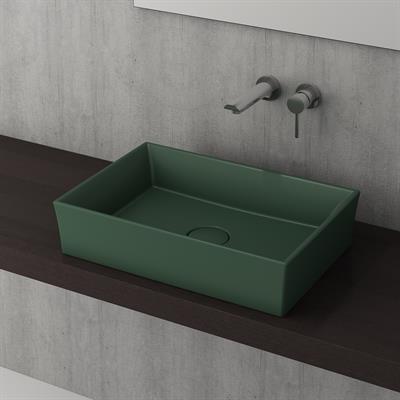 Bocchi Vessel Dikdörtgen Lavabo 56x38 cm Mat Yeşil