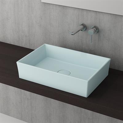 Bocchi Vessel Dikdörtgen Lavabo 56x38 cm Mat Buz Mavisi