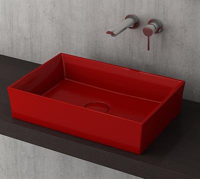 Bocchi Vessel Dikdörtgen Lavabo 56x38 cm Kırmızı