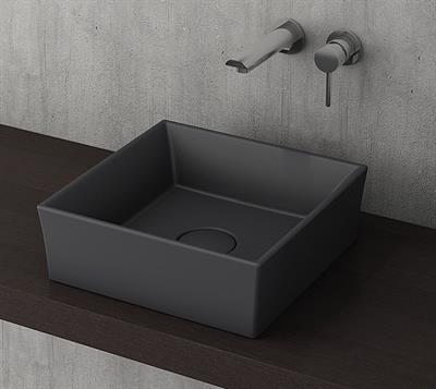Bocchi Vessel Tezgah Üstü Lavabo 38x38 cm Antrasit 1173-020-0125