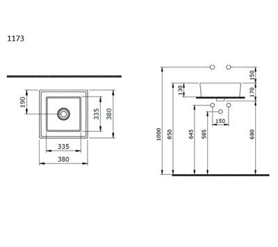 Bocchi Vessel Tezgah Üstü Lavabo 38x38 cm Yeşil 1173-033-0125