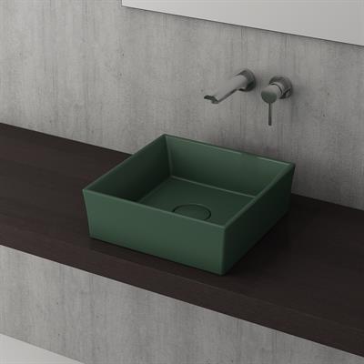 Bocchi Vessel Kare Lavabo 38x38 cm Mat Yeşil