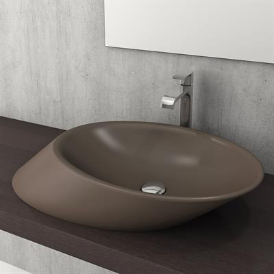 Bocchi 1013-025-0125 Vessel Yatay Çanak Lavabo 72 cm Mat Kahve
