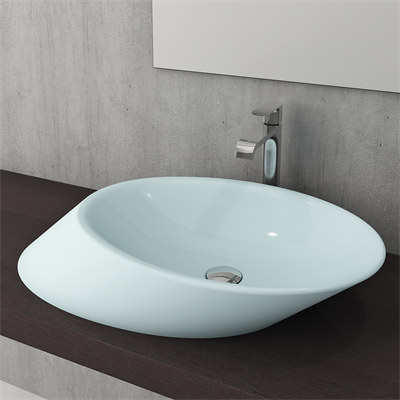 Bocchi 1013-029-0125 Vessel Yatay Çanak Lavabo 72 cm Mat Buz Mavi