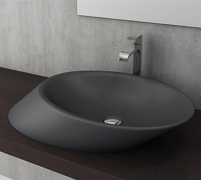 Bocchi 1013-020-0125 Vessel Yatay Çanak Lavabo 72 cm Antrasit