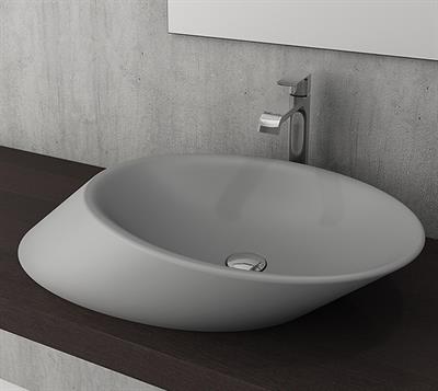 Bocchi 1013-006-0125 Vessel Yatay Çanak Lavabo 72 cm Mat Gri