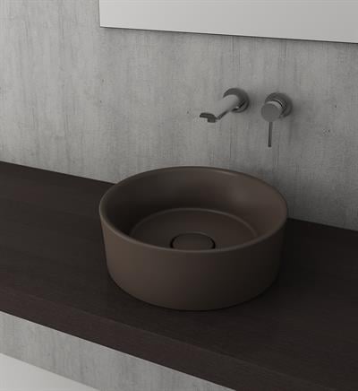 Bocchi Vessel Yuvarlak Çanak Lavabo 38 cm Mat Kahve