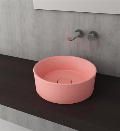 Bocchi Vessel Yuvarlak Çanak Lavabo 38cm Mat Somon