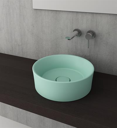 Bocchi Vessel Yuvarlak Çanak Lavabo 38 cm Mat Mint Yeşil