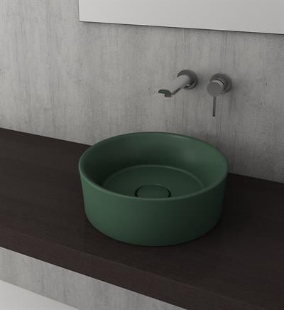Bocchi Vessel Yuvarlak Çanak Lavabo 38 cm Mat Yeşil
