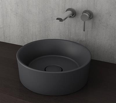 Bocchi Vessel Yuvarlak Çanak Lavabo 38 cm Antrasit