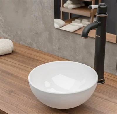 Bocchi Vessel Yuvarlak Mini Lavabo 26cm Mat Antrasit