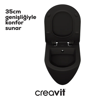 Creavit TP325-00SM Terra Asma Klozet - Mat Siyah