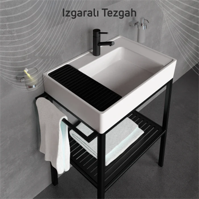 Creavit Arya Lavabo Dolabı 70 cm Siyah