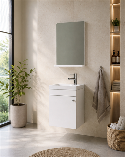 Creavit Elmas 45 Cm Banyo Dolabı Takımı Beyaz 