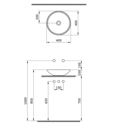 Bocchi Venezia Çanak Lavabo Parlak Altın 40 cm 1120-402-0125