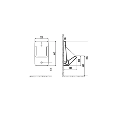 Creavit TP640.20000 Ankastre Fotoselli Pisuar Mat Siyah 