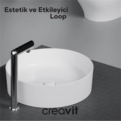 CREAVİT LP140 Loop Yuvarlak Çanak Lavabo Ø40 cm