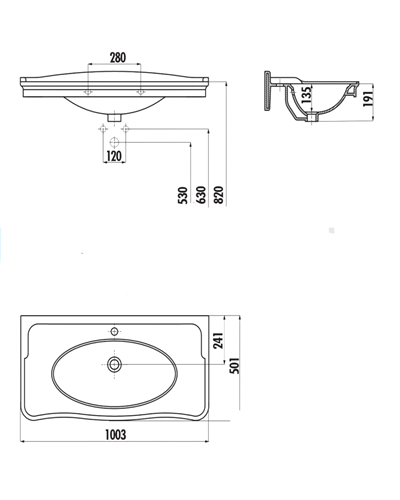 Creavit Antik 100 cm Lavabo 2 adet antik ayak AN100