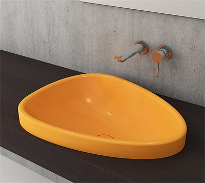 Bocchi 1112-021-0125 Etna Tezgah üstü Lavabo Mandalina Sarısı 58 cm