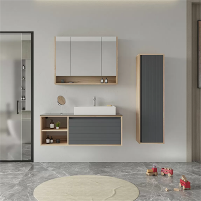 Orka Prato 40 cm Banyo Boy Dolabı Legnano Açık Meşe Antrasit