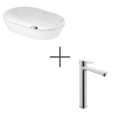 Duravit D-Neo 60 cm Çanak Lavabo, Beyaz Ve A.1 Lavabo bataryası  XL
