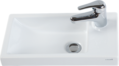 Creavit TP025 Elmas Tezgah Üstü Lavabo 25X45 cm Beyaz
