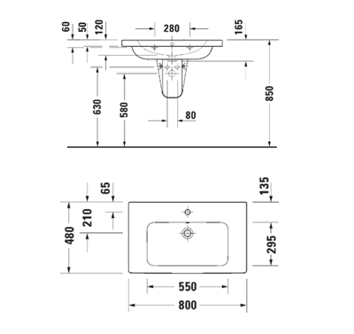 Duravit 23998000002 D-CodeEtajerli Lavabo 80 cm