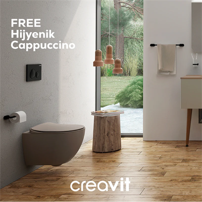 CREAVİT FE322 Free Rim-off Kanalsız Asma Klozet Cappucino Mat