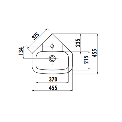 Creavit VT145 Vitroya Köşe Lavabo 45 cm