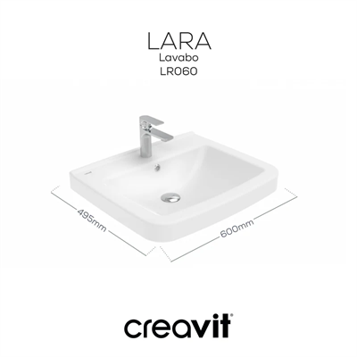 Creavit LR060 Lara 60 cm Yarım Ayak Lavabo