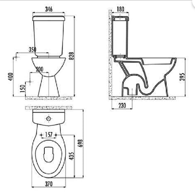 CREAVİT PA300 PİTTA  ALTTAN ÇIKIŞLI KLOZET TAKIMI