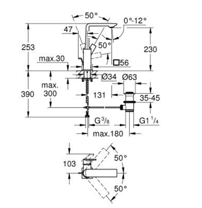 Grohe 32146DL1 Allure New Tek kumandalı lavabo bataryası 1/2