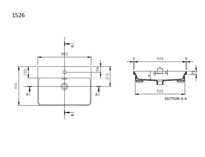 Bocchi Milano Yarım Tezgah Lavabo 56x41 cm Parlak Beyaz 1527-001-0126