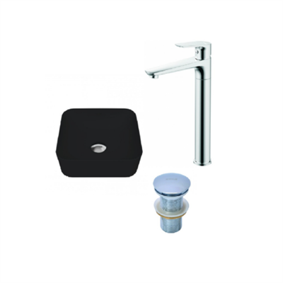 Ultra Tezgah Üstü Lavabo Ve Alfta Yüsek Armatür Krom Set