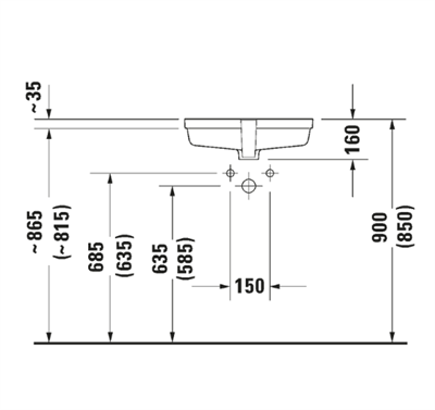 Duravit 0330480000 Vero Tezgah Altı Lavabo 49 cm