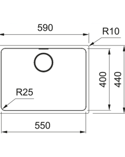 Franke Mythos MYX 110-55 Inox Tezgahaltı Evye