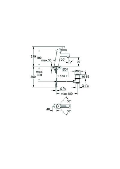 Grohe 23451001 Concetto  Tek kumandalı lavabo bataryası  M-Boyut Sif Kumandasız