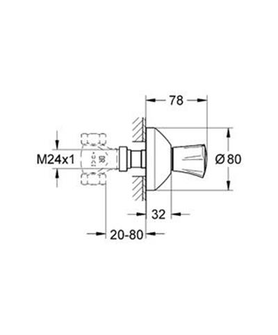 Grohe 19808001 Costa L Ankastre Stop Valf Krom