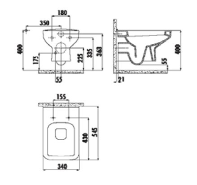 Creavit SP320 Asma Klozet Beyaz