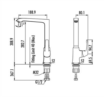 CREAVİT AG8500  Avangart Mutfak Armatürü Krom