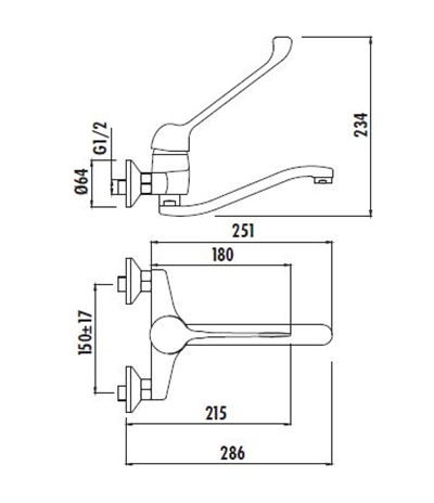 Creavit HM1106 Medical Doktor Aplike Lavabo Bataryası