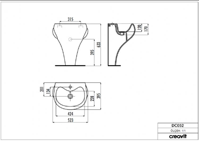 CREAVİT DC052 DUCKY ÇOCUK  LAVABO