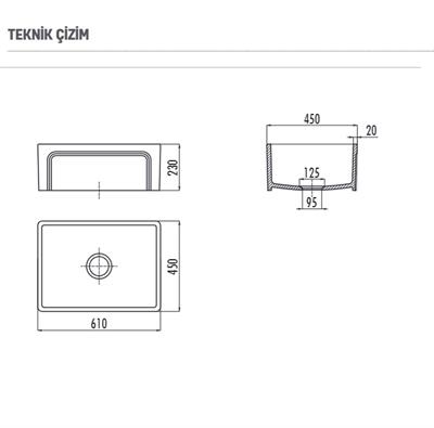 Creavit ES061 Esse 61 cm Beyaz Seramik Eviye