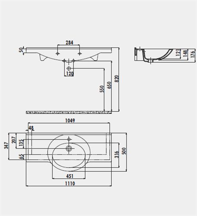 CREAVİT ET105 Etol Etajerli ve Dolap Uyumlu Lavabo 105 cm Beyaz