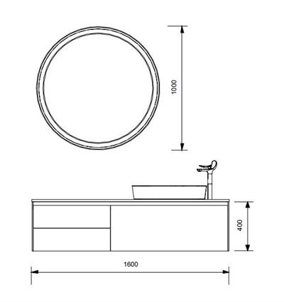 Creavit Flat 160 cm Banyo Dolabı Takımı