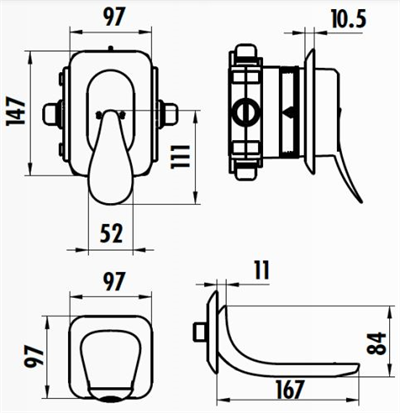 Creavit FG4501 Foglia Ankastre Duş Armatürü