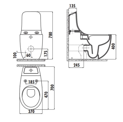 Creavit FG360 Foglıa Rim-Off Duvara Dayalı Klozet