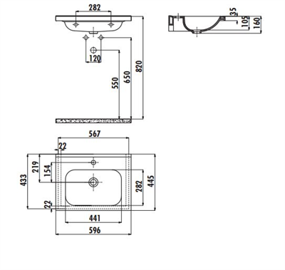 Creavit ID060  İdeal Etajerli Lavabo 60 cm
