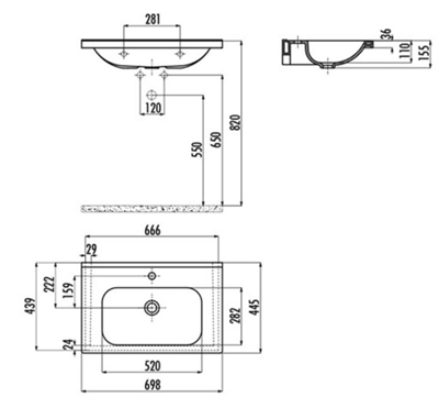Creavit ID070 İdeal Dolap Uyumlu Lavabo 45X70 cm Beyaz